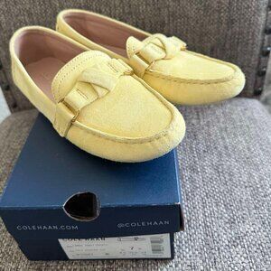 Cole Haan Pale Yellow Suede Moccasin Loafers